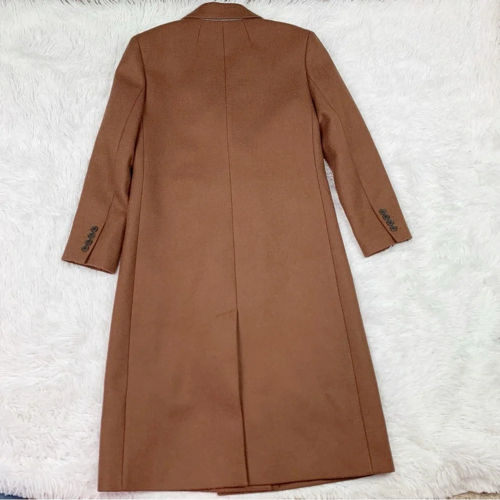 J Crew Double-breasted topcoat in Italian melton wool blend in brown - Picture 8 of 11